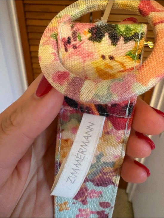Zimmermann Floral Multi-Color Fabric Belt with Covered Buckle main image 4